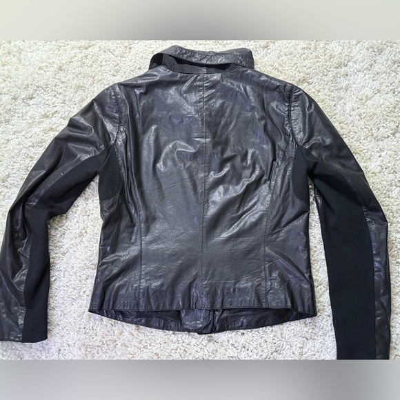 Banana Republic Black Moto Leather Jacket Sz S - Picture 9 of 13